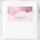 Rosa Marmor Gold Glitzer Rechteckiger Aufkleber (Tasche)