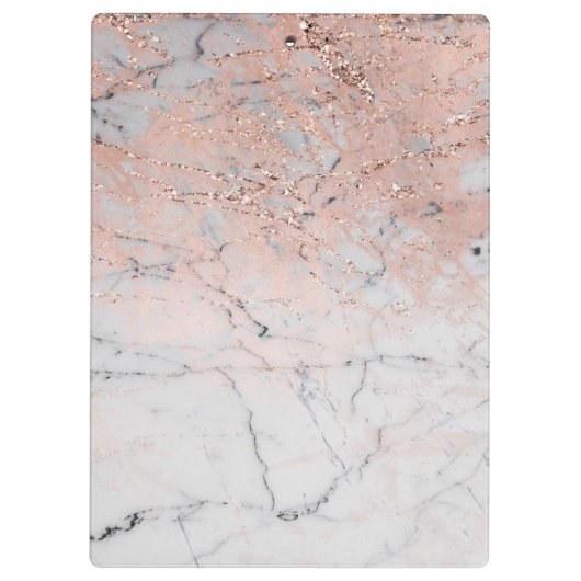 Rosa Marmor Gold Makeup Eyes Lashes Personalisiert Klemmbrett (Rückseite)