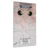Rosa Marmor Gold Makeup Eyes Lashes Personalisiert Klemmbrett (Rechts)