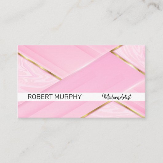 Rosa Marmor | Gold Metallic Visitenkarte (Vorderseite)