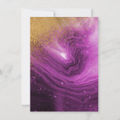 Rosa Marmor & Gold Streamers glückliche Pensionier Einladung (Rückseite)