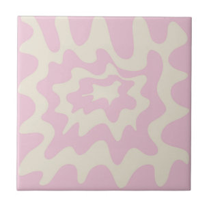 Rosa Marmor Groovy Wavy Strip Moderner Frühling Fliese