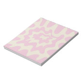 Rosa Marmor Groovy Wavy Strip Moderner Frühling Notizblock (Rotiert)