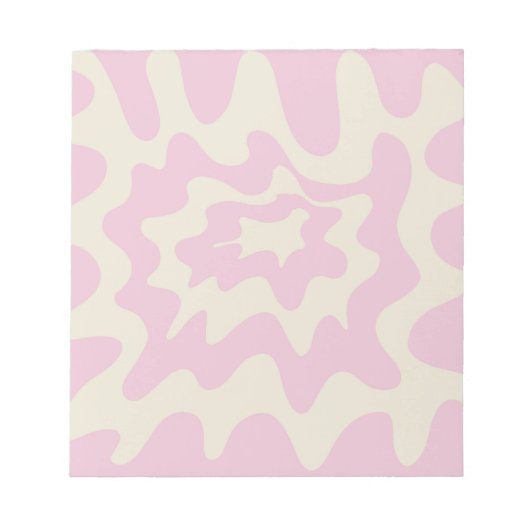 Rosa Marmor Groovy Wavy Strip Moderner Frühling Notizblock (Vorderseite)