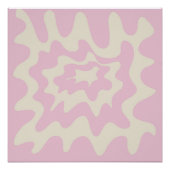 Rosa Marmor Groovy Wavy Strip Moderner Frühling Poster (Vorderseite)
