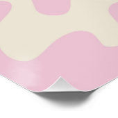 Rosa Marmor Groovy Wavy Strip Moderner Frühling Poster (Ecke)