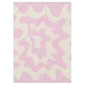 Rosa Marmor Groovy Wavy Strip Moderner Frühling Tischdecke (Vorderseite)