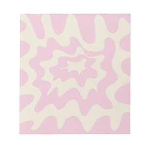 Rosa Marmor Groovy Wellig Stripe Modern Frühling Notizblock