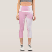 Rosa Marmor Hochwaisted Capris (Vorderseite)
