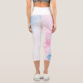 Rosa Marmor Hochwaisted Capris (Rückseite)