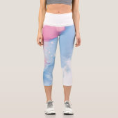 Rosa Marmor Hochwaisted Capris (Vorderseite)
