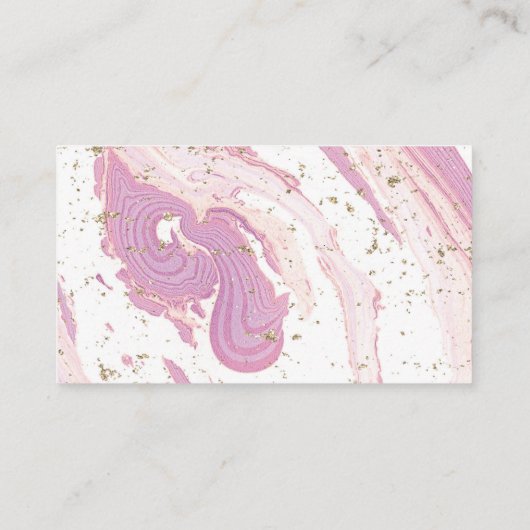 Rosa Marmor Imitate Gold Glitzer Buchanfrage Begleitkarte (Rückseite)