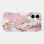 Rosa Marmor iPhone 16 Hülle (Rückseite (Horizontal))
