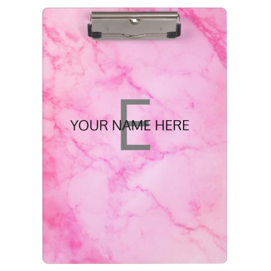 Rosa Marmor Klemmbrett (Vorderseite)