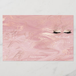 Rosa Marmor Makeup Eyes Lashes DL 3 Packungsbeilag Flyer