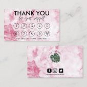 Rosa Marmor Makeup Haare Loyalität Karte (Vorne/Hinten)