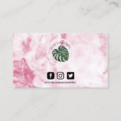 Rosa Marmor Makeup Haare Loyalität Karte (Rückseite)