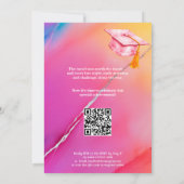 Rosa Marmor-Meilenstein-Collage-QR-Code Einladung (Rückseite)