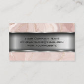 Rosa Marmor | Metall Visitenkarte (Rückseite)