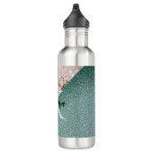 Rosa Marmor Minty Green Monogram Stainless Ste Edelstahlflasche (Rechts)