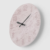 Rosa Marmor mit ausgeschnittenen Zahlen Große Wanduhr (Winkel)
