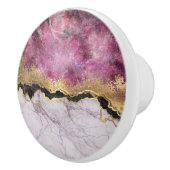 Rosa Marmor mit Gold Hübsch Keramikknauf (Rechts)