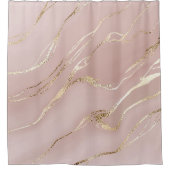 Rosa Marmor mit goldenen Adern Duschvorhang (Vorderseite)