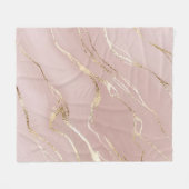 Rosa Marmor mit goldenen Adern Fleecedecke (Vorderseite (Horizontal))