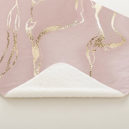 Rosa Marmor mit goldenen Adern Sherpadecke (3/4)