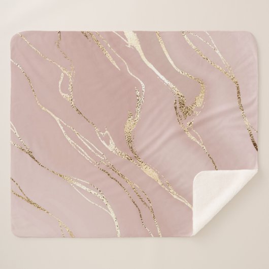 Rosa Marmor mit goldenen Adern Sherpadecke (Vorderseite (Horizontal))