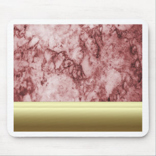 Rosa Marmor mit goldenen Streifen Mousepad