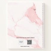 Rosa Marmor mit rosa Rosa, elegantes Business Notizblock (Rückseite)