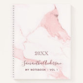 Rosa Marmor mit rosa Rosa, elegantes Business Notizblock (Vorderseite)