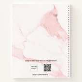 Rosa Marmor mit rosa Rosa, elegantes Business Notizblock (Rückseite)