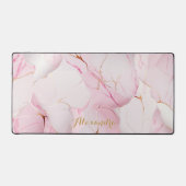 Rosa Marmor mit Touch von Gold Schreibtischunterlage (Vorderseite)