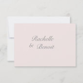 Rosa Marmor Moderne Hochzeit rsvp Einladung (Rückseite)