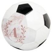 rosa Marmor Monogram, erste und Name benutzerdefin Fußball (Dreiviertel)