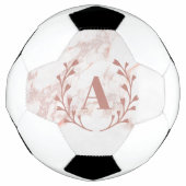 rosa Marmor Monogram, erste und Name benutzerdefin Fußball (Vorderseite)