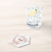 rosa Marmor Monogram, erste und Name benutzerdefin Untersetzer (Vor Ort)