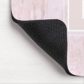 Rosa Marmor-Monogramm Mousepad (Ecke)