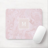 Rosa Marmor-Monogramm Mousepad (Mit Mouse)