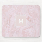 Rosa Marmor-Monogramm Mousepad (Vorne)