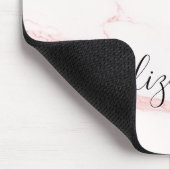 Rosa Marmor-Monogramm-Name elegant, modern Mousepad (Ecke)