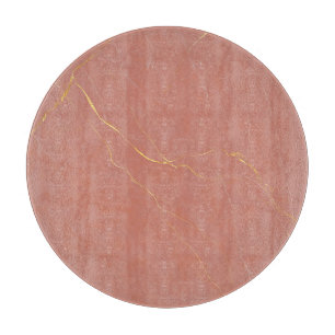 Rosa Marmor-Muster mit Gold Schneidebrett