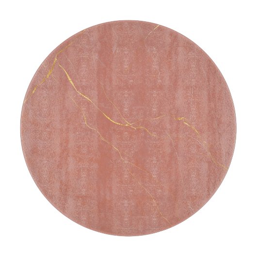 Rosa Marmor-Muster mit Gold Schneidebrett (Vorderseite)