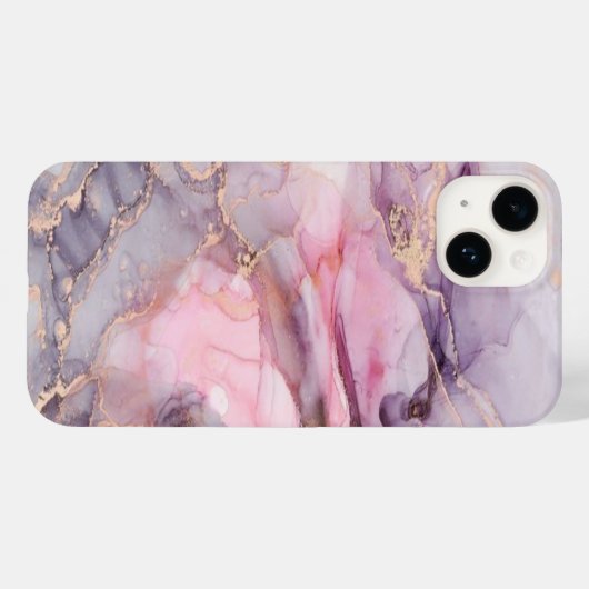 Rosa Marmor niedlich elegant grau Case-Mate iPhone Hülle (Rückseite (Horizontal))