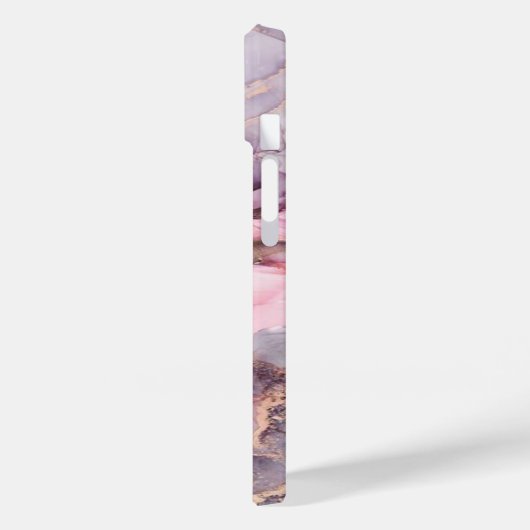 Rosa Marmor niedlich elegant grau Case-Mate iPhone Hülle (Rückseite / Links)