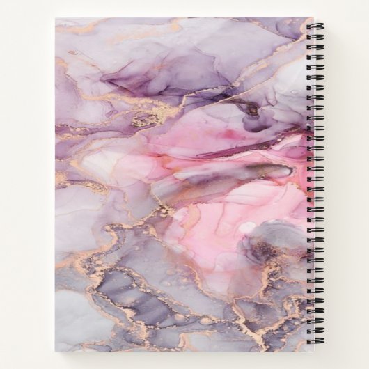 Rosa Marmor niedlich elegant grau Notizblock (Rückseite)