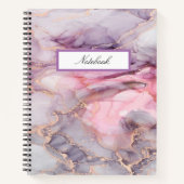Rosa Marmor niedlich elegant grau Notizblock (Vorderseite)