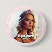 Rosa Marmor-Pagenten-Foto-Button-Pin Button (Vorderseite)